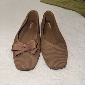 Chic Brown Bow Women's Loafers